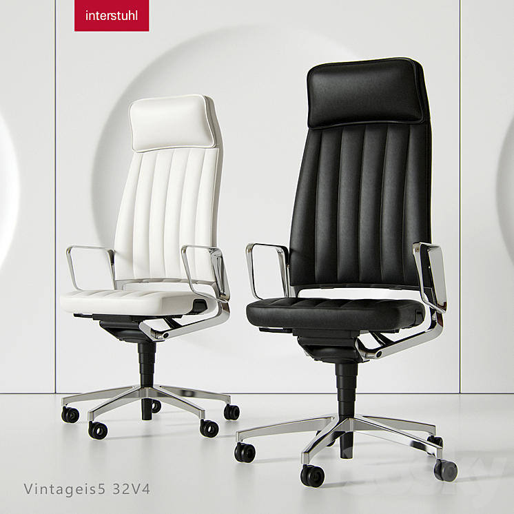 Office chair VINTAGEis5 32V4 3DS Max - thumbnail 1