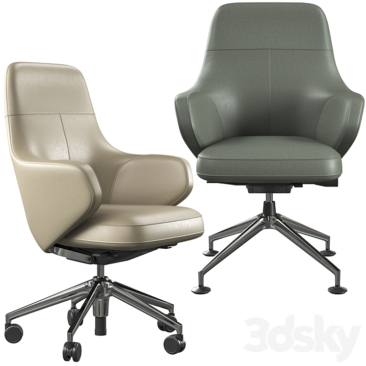 Office chair Vitra Grand Lowback 3DS Max Model - thumbnail 3