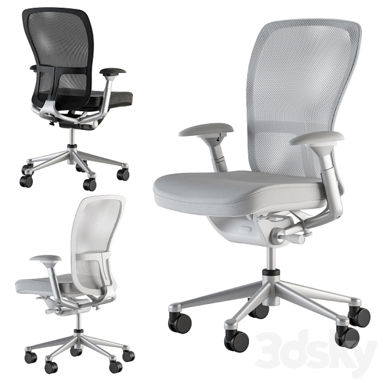 Office Chair Zody Black and White 3DS Max - thumbnail 1