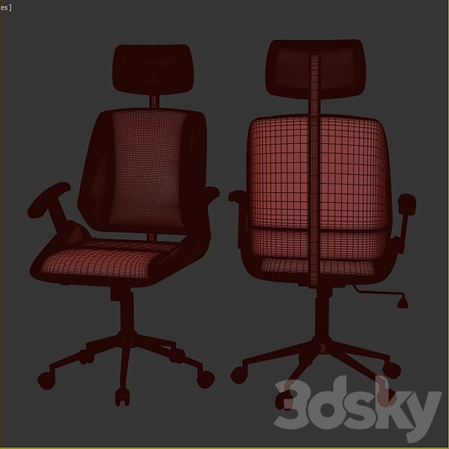 Office chairs 3DS Max Model - thumbnail 2