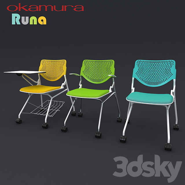 Office chairs Okamura Runa 3ds Max - thumbnail 1