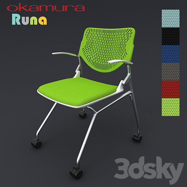 Office chairs Okamura Runa 3ds Max - thumbnail 2