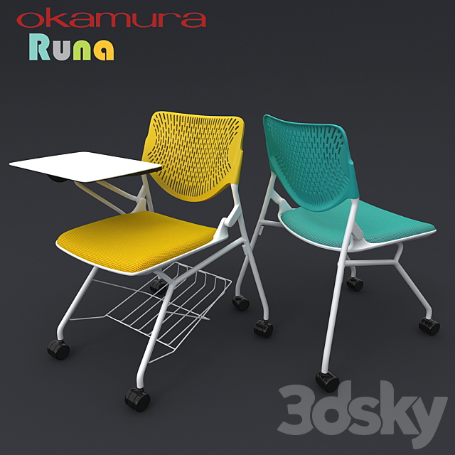 Office chairs Okamura Runa 3ds Max - thumbnail 3