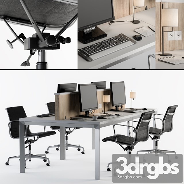 Office furniture composite 2 3dsmax Download - thumbnail 1