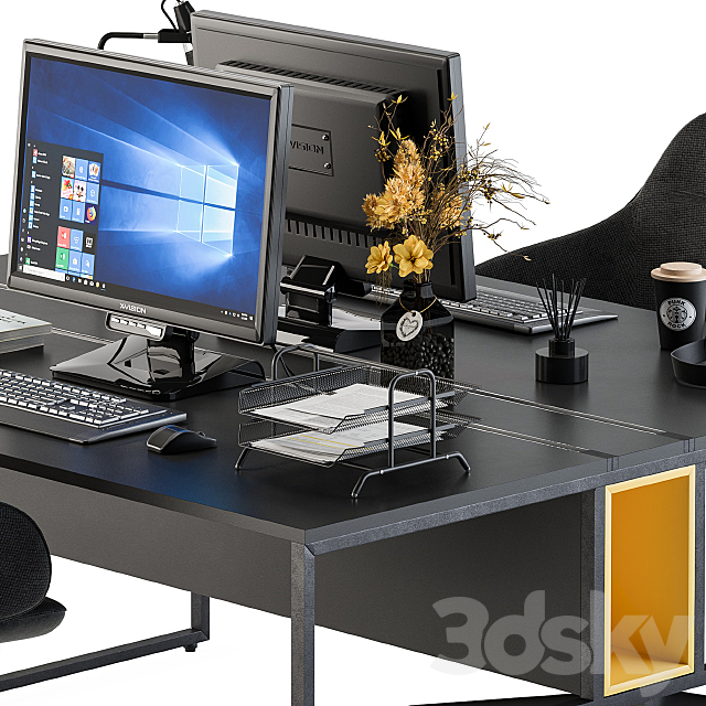 Office Furniture – employee Set 12 3DSMax File - thumbnail 3