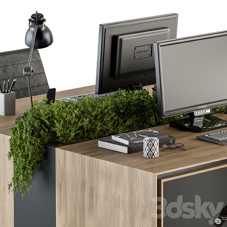 Office Furniture – employee Set 17 3DS Max - thumbnail 2