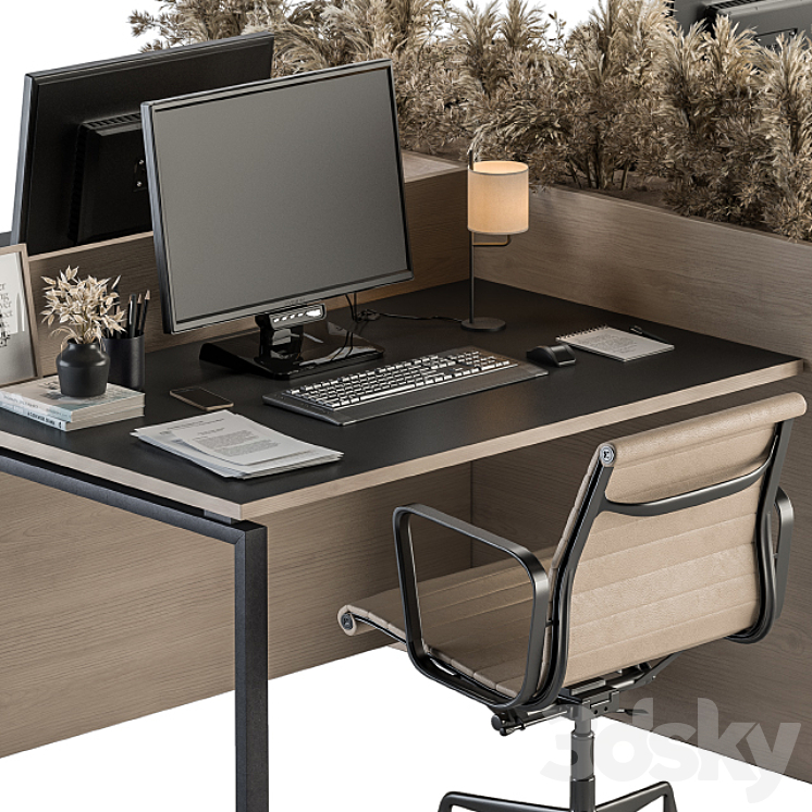 Office Furniture – employee Set 20 3DS Max Model - thumbnail 2