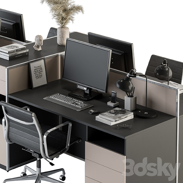 Office Furniture – employee Set 22 3DS Max - thumbnail 2