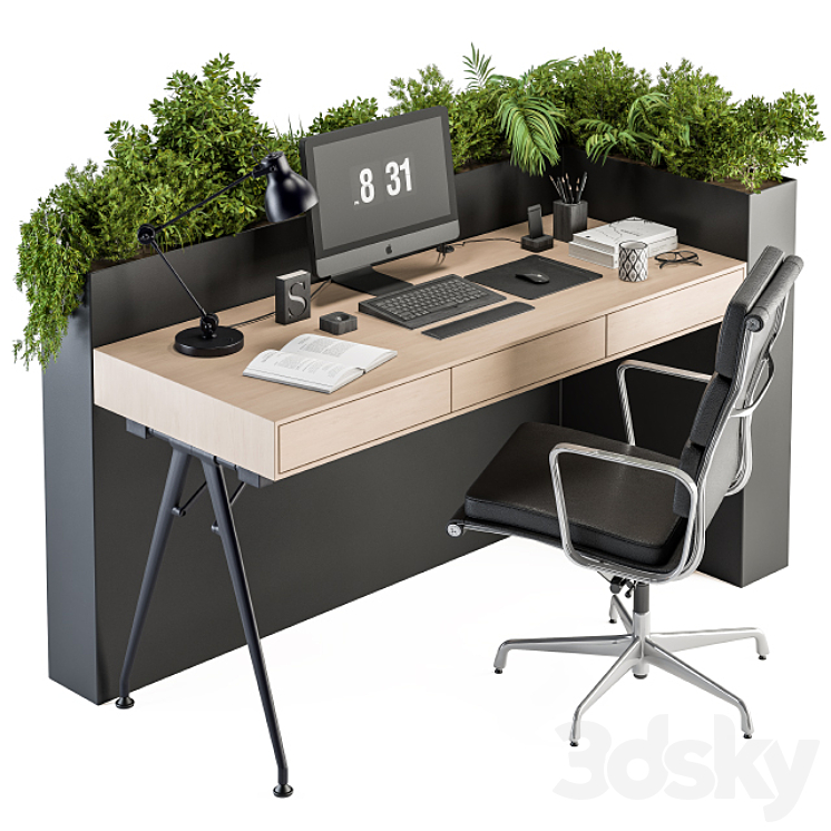 Office Furniture – employee Set 24 3DS Max - thumbnail 1