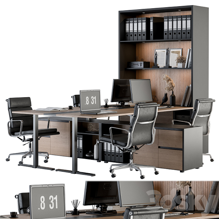 Office Furniture – employee Set 28 3DS Max - thumbnail 1