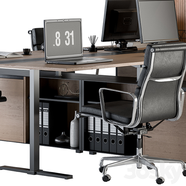 Office Furniture – employee Set 28 3DS Max - thumbnail 2