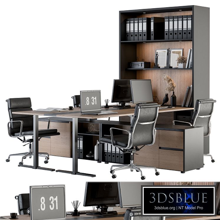 Office Furniture – employee Set 28 3DS Max - thumbnail 3