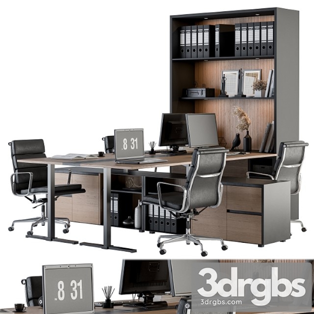 Office Furniture Employee Set 28 3dsmax Download - thumbnail 1