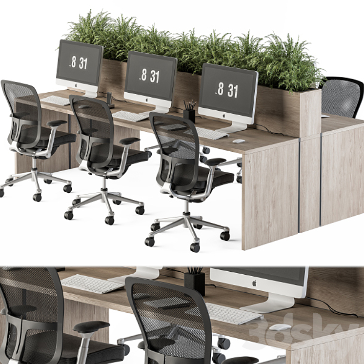 Office Furniture – employee Set 47 3DS Max Model - thumbnail 1