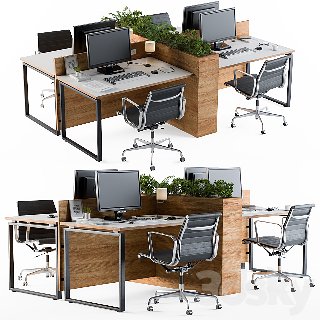 Office Furniture Flower Box 3DSMax File - thumbnail 2