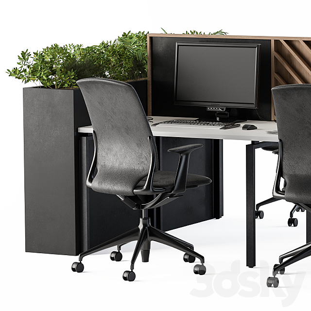 Office Furniture Flower Box Black 3DSMax File - thumbnail 2