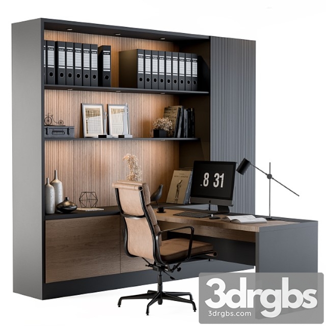 Office furniture – manager set 04 2 3dsmax Download - thumbnail 1