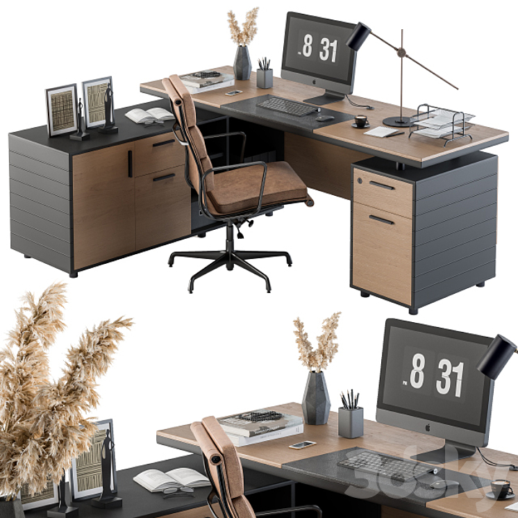 Office Furniture – Manager Set 06 3DS Max - thumbnail 1