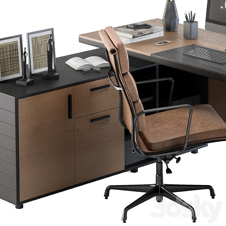 Office Furniture – Manager Set 06 3DS Max - thumbnail 2