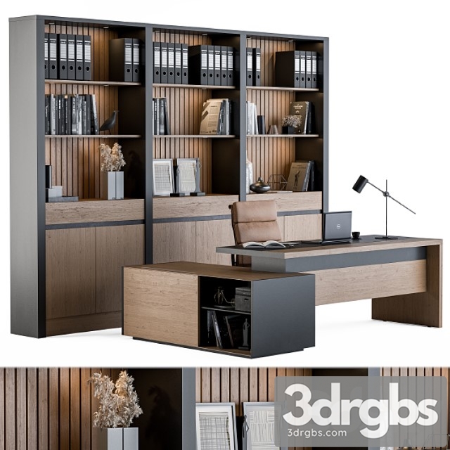 Office furniture – manager set 09 2 3dsmax Download - thumbnail 1