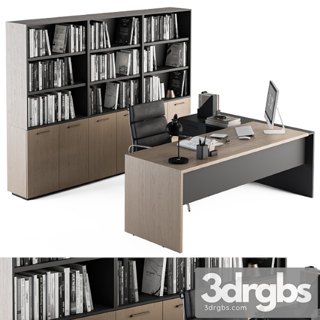 Office furniture – manager set 09_3 2 3dsmax Download - thumbnail 1