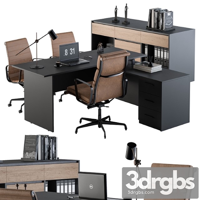 Office furniture – manager set 13 2 3dsmax Download - thumbnail 1