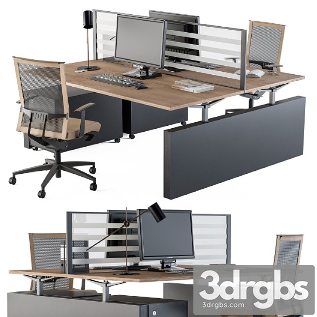 Office furniture – manager set 14 2 3dsmax Download - thumbnail 1