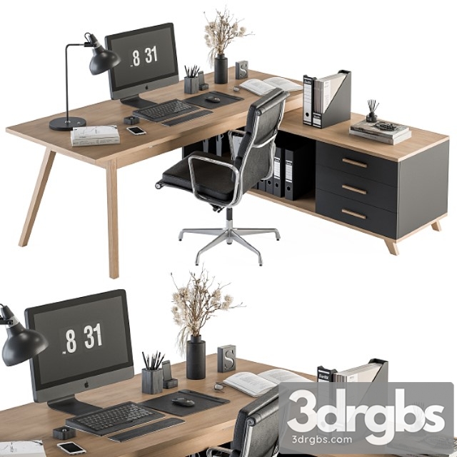 Office furniture – manager set 16 2 3dsmax Download - thumbnail 1