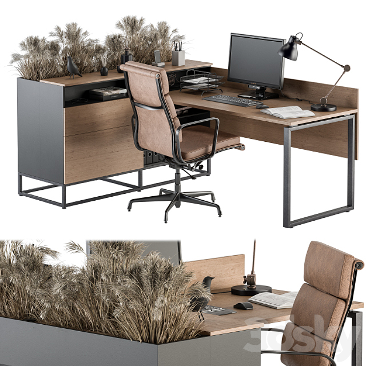 Office Furniture – Manager Set 27 3DS Max Model - thumbnail 1