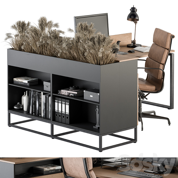 Office Furniture – Manager Set 27 3DS Max Model - thumbnail 2