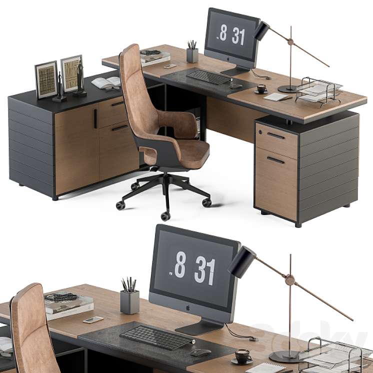 Office Furniture – Manager Set 28 3DS Max - thumbnail 1