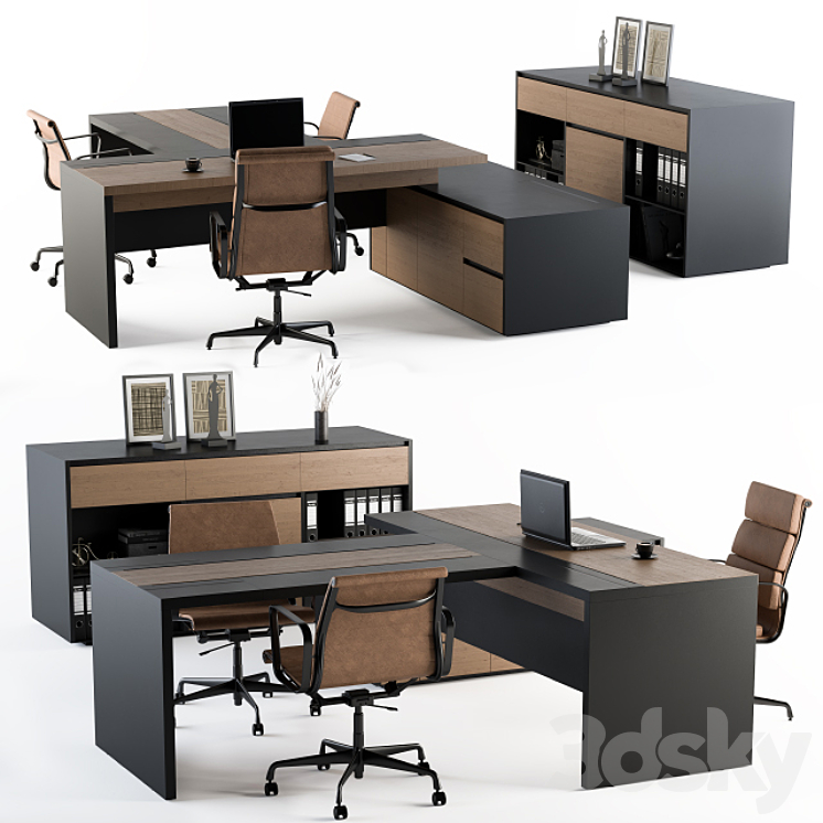 Office Furniture – Manager Set 3DS Max - thumbnail 1