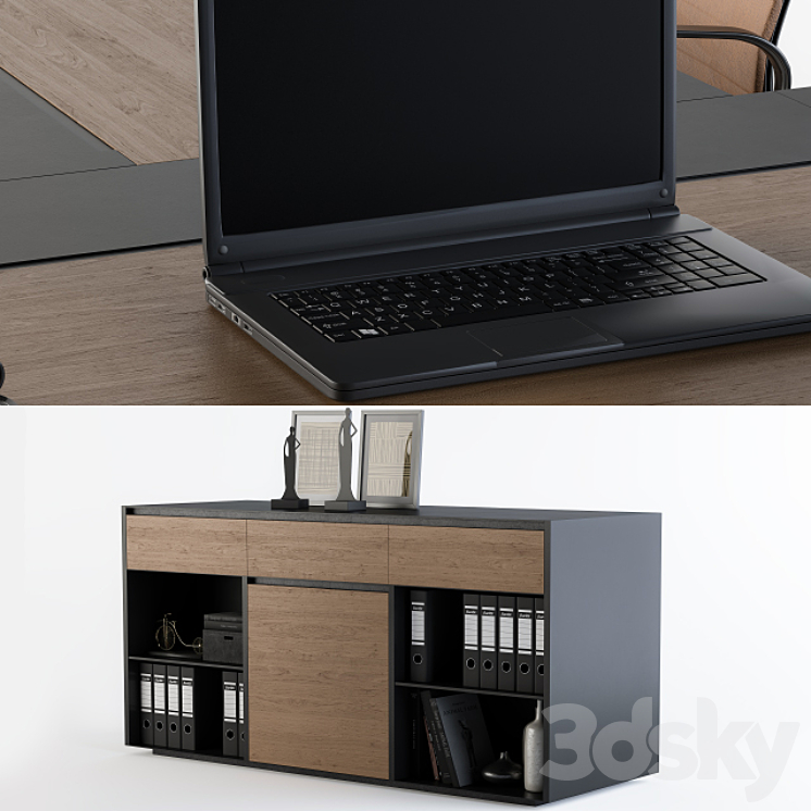 Office Furniture – Manager Set 3DS Max - thumbnail 2