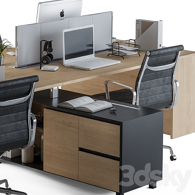 Office Furniture Manager Set Wooden 3DSMax File - thumbnail 4