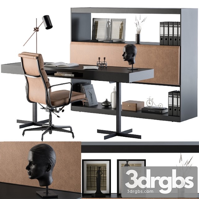 Office furniture – manager set02 2 3dsmax Download - thumbnail 1