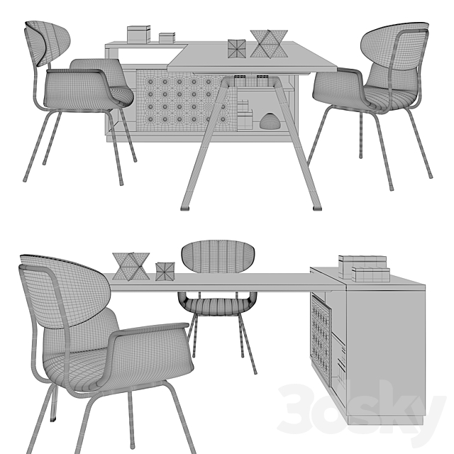 Office furniture set 3DSMax File - thumbnail 2