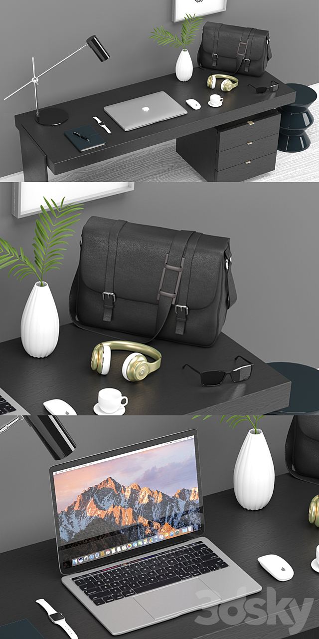 Office Minotti Carson 3DS Max Model - thumbnail 2