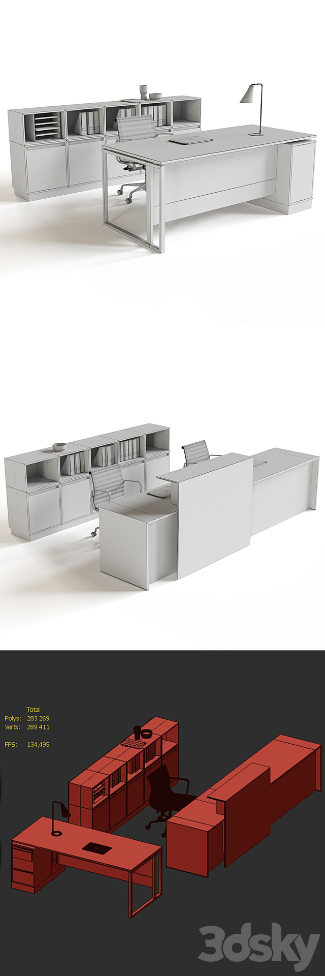 Office reception furniture set 3DSMax File - thumbnail 3