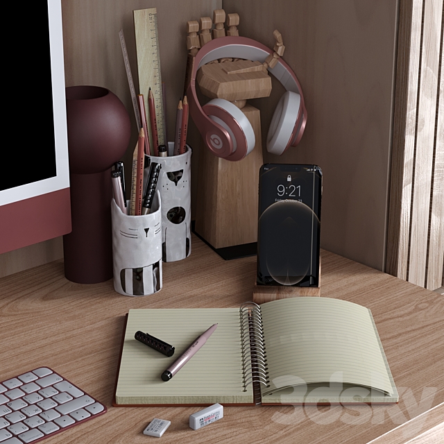 office set 01 3dsMax Model - thumbnail 3