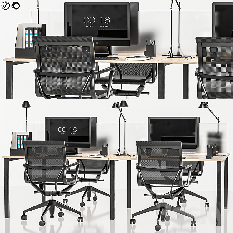 office set 110 3DS Max Model - thumbnail 1