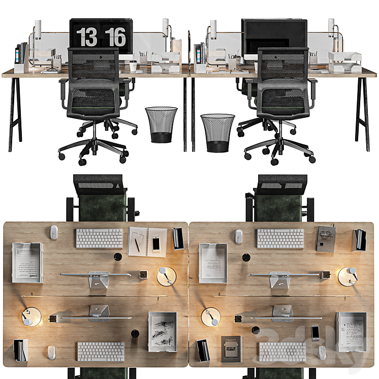 office set 3DS Max Model - thumbnail 2