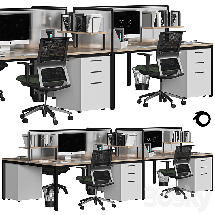 office set 3DS Max Model - thumbnail 1