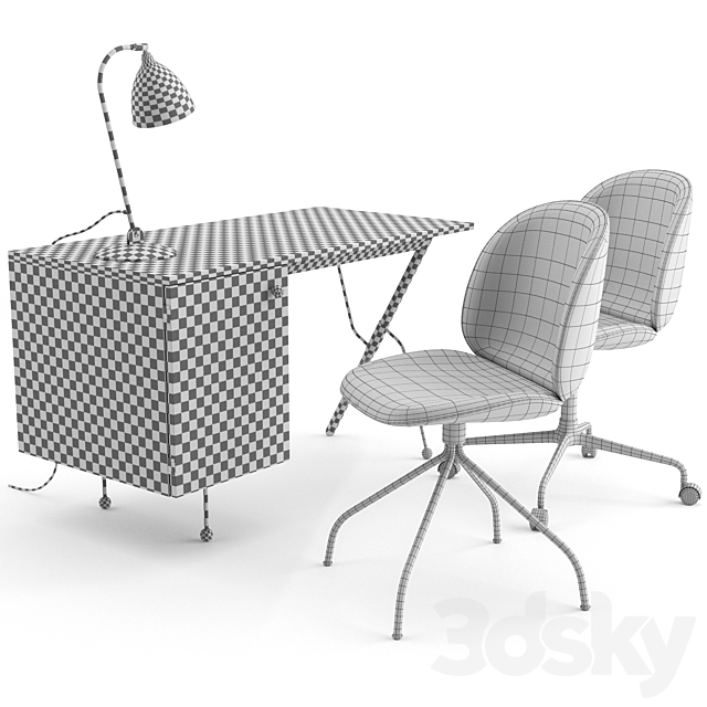 Office Set by GUBI 3DSMax File - thumbnail 3