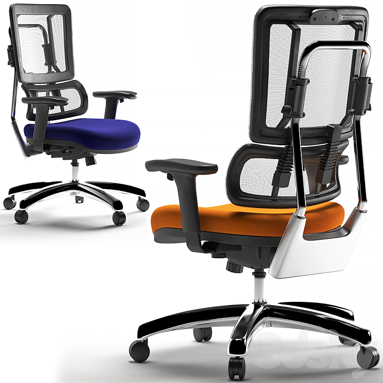 Office Star armchair 99662C-18 3DS Max - thumbnail 2