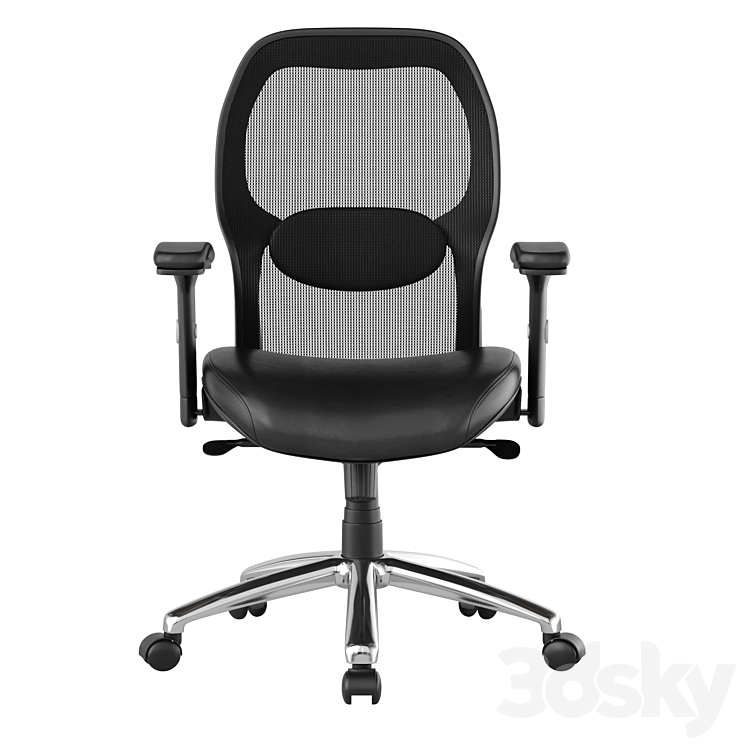 Office swivel chair with soft-leather seat Albert 3DS Max - thumbnail 2