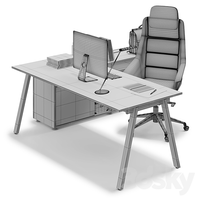 Office workspace LAS 5TH ELEMENT (v15) 3DS Max Model - thumbnail 3