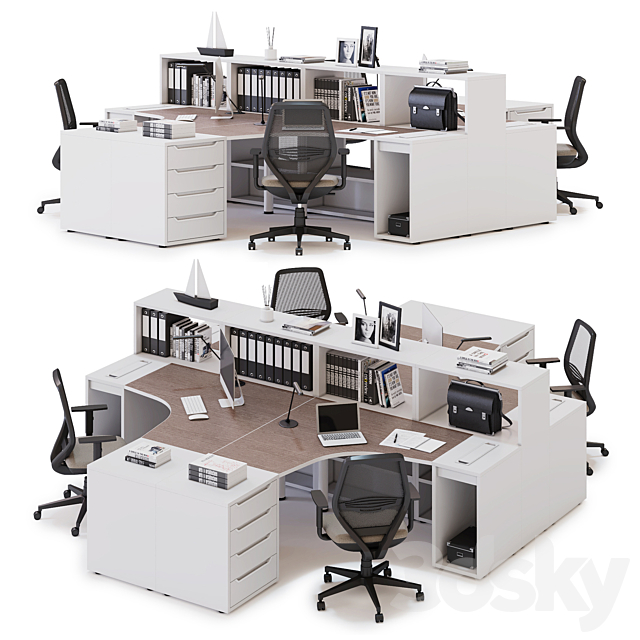 Office workspace LAS LOGIC (v13) 3DS Max Model - thumbnail 1