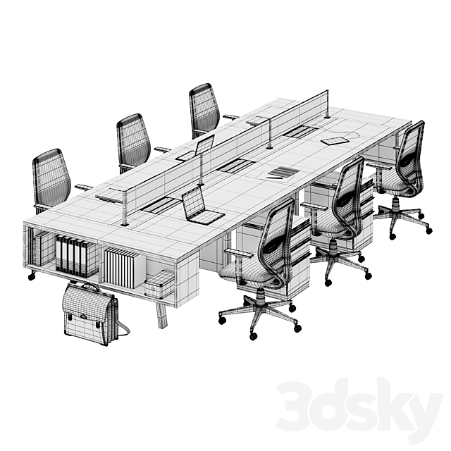 Office workspace UHURU (part1) 3DSMax File - thumbnail 3