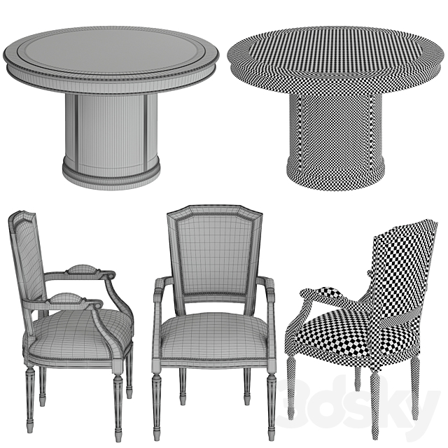 Ofifran art & mobile chair table 3DSMax File - thumbnail 3