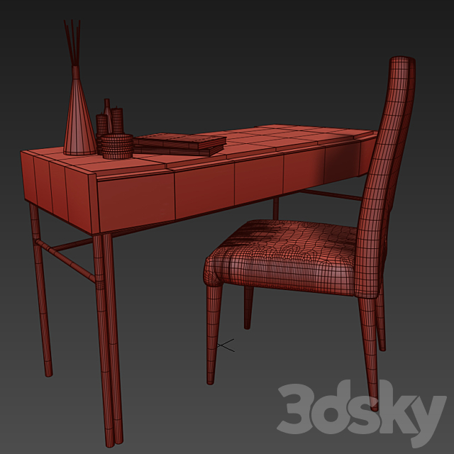 Olimpia Vanity dressing table 3DSMax File - thumbnail 3